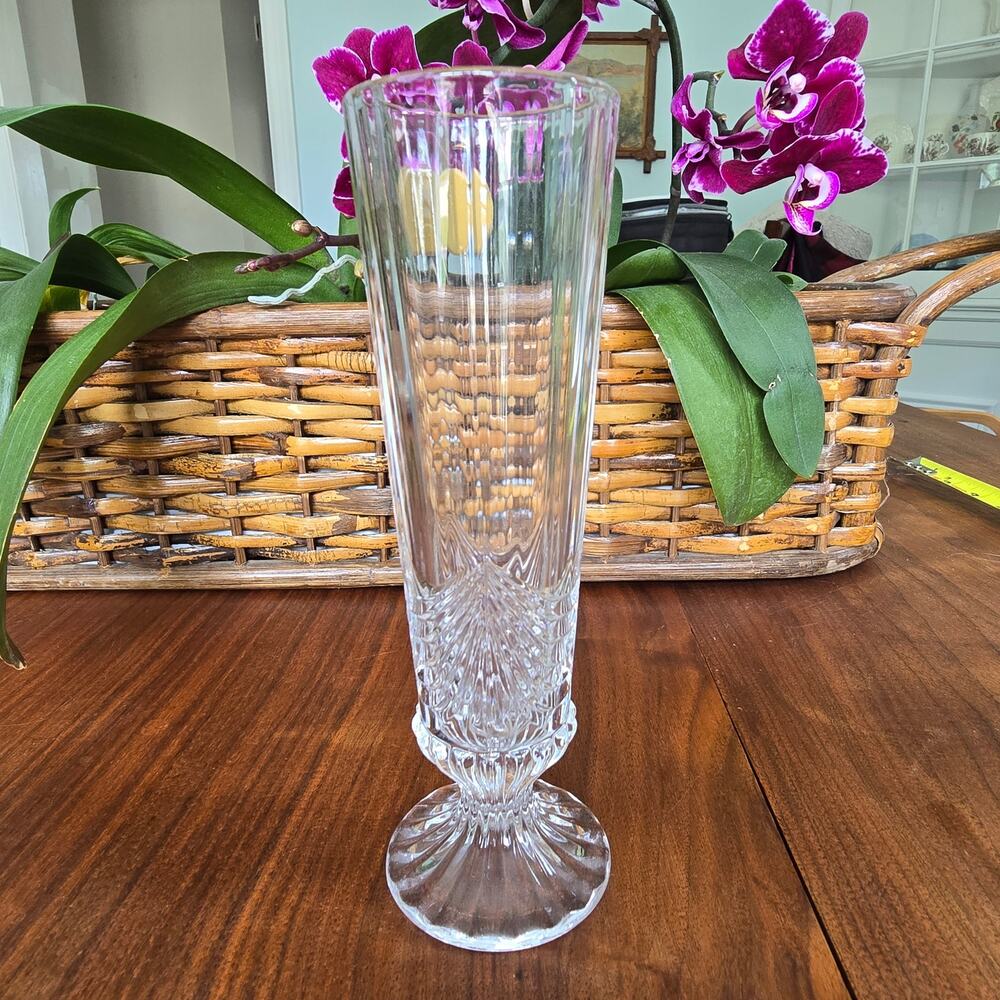 Vintage 80s Royal Crystal Rock Bud Aurea Vase Italian Lead Crystal Old Money